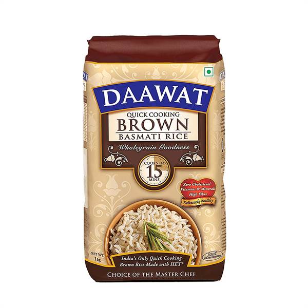 Daawat Brown Basmati Rice Poly Pouch - 1 Kg